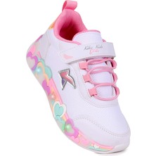 Kiko Kids Heart Işıklı Günlük Cırtlı Kız Çocuk Spor Ayakkabı