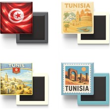 İberk Buzdolap Magnetleri - Tunus - Tunus - 4'lü Set