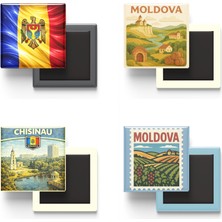 İberk Buzdolap Magnetleri - Moldova - Kişinev - 4'lü Set
