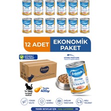 Friends Premium Tavuklu Yetişkin Kedi Konservesi 400 gr x 12 Adet Ekonomik Paket Yaş Mama
