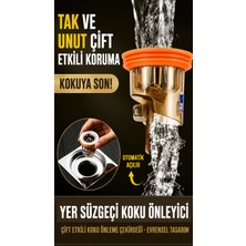 Destpak Gider Matik - Lavabo Yer Gideri Koku Engelleyici Süzgeci - Haşere Engelleyici - Su ile Açılıp Kapanan Kapak - Güçlü Su Sızdırmaz Conta