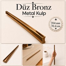 Badem10 Özen 704 mm 70.4 cm Düz Bronz Metal Mobilya Kulpu Uzun Çekmece Dolap Kapak Mutfak Dolabı Kulbu