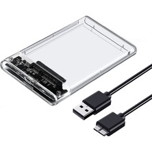 Mj Tech 2.5 Sata USB 3.0 Şeffaf Harici SSD HDD Hard Disk Kutusu 8 TB Şeffaf Malzeme ile