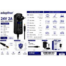 Adapthor TTA-24241 24W  24V 1  4.0*1.7 PRİZ TİPİ ADAPTÖR