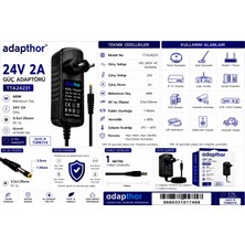 Adapthor TTA-24231 48W  24V 2A  3.5*1.35 PRİZ TİPİ ADAPTÖR