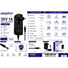 ADAPTHOR TTA-30152 30W  30V 1A  5.5*2.5 PRİZ TİPİ ADAPTÖR