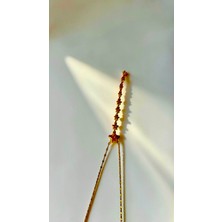Jade Accessory Luxury 316| Gold Yıldız Y Kolye Pembe