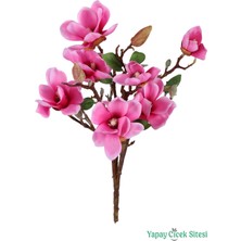 Yapay Çiçek Sitesi Yapay Manolya Demeti 53 cm Pembe