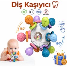 Bbsky Montessori Duyusal Diş Kaşıyıcı Top Eğitici Bebek Oyuncağı Çıngıraklı Güvenli Abs Tpe Malzeme