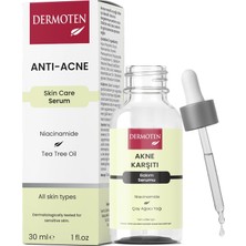 Dermoten Akne Karşıtı, Niacinamide Çay Ağacı Yağlı Cilt Bakım Serumu 30 ml