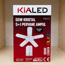 Kialed 55W Kristal 5+1 Pervane Ampul 6000 Lümen E27 IP20