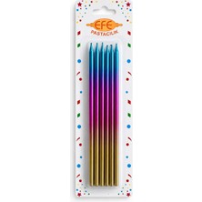 Efe Pastacılık Metalik Gold Pembe Mavi Uzun Pasta Mumu 20 cm