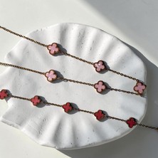 Jade Accessory Luxury 316| Gold Çift Taraflı Bileklik ve Kolye Seti