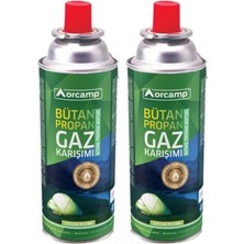 Orcamp Valfli 227 gr Kartuş Tüp 2 Li Paket %30 Propan %70 Butan Gazı ile Yüksek Emniyet