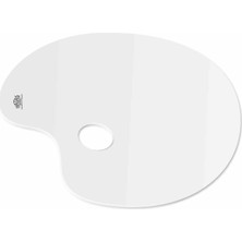 Hatas Akrilik Palet Oval 25x35 cm (03200) Şeffaf Renkli Boya Karıştırma Paleti Ergonomik Tasarım