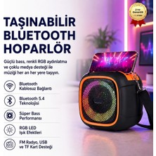 Hızlı Store Taşınabilir Bluetooth Hoparlör | Süper Bass, RGB Işık, Hi-Fi Stereo, FM Radyo, USB & TF Kart