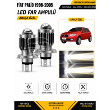 OtoÇizgi Fiat Palio 1998-2005 H4 LED Far Ampulü Beyaz Işık Canbus Mini Lensli 2\'li Set