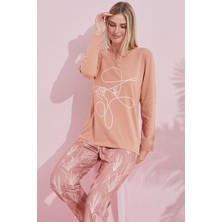 Siyah İnci Pudra Çokrenkli Pamuklu Örme Pijama Takım 24240172