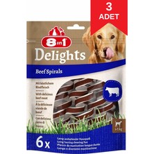 8in1 Smart Delights Beef Spirals Biftekli Burgu Köpek Ödül Maması 6'lı 60 gr x 3 Adet