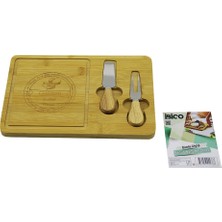 Mayf Bıçak Sağ Ahşap Bambu Kahvaltı Peynir Sunum Pano 2peynir Bıçak=ahşap SAPLI19X29X1.5CM (5332)