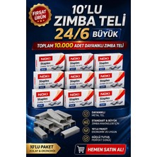 Anı Ofis Kırtasiye Zımba Teli 24/6 Büyük – 10’lu Paket (Toplam 10.000 Tel) / Dayanıklı Metal Tel