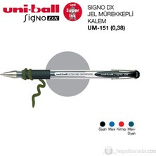 Uni-ball Signo Dx 1'li Kırmızı Jel Mürekkepli Kalem (0,38) Güvenli Kapak Sistemi ile