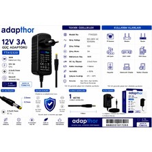 Adapthor TTA-12320 36W 12V 3A 2.5*0.7 Priz Tipi Adaptör