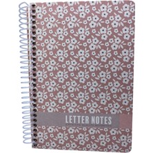Elit Letter Notes Papatya Desenli Spiralli Sert Kapak Defter