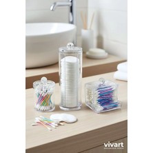 Vivart 3’lü Kapaklı Pamukluk ve Disklik Seti | Çok Amaçlı Makyaj Organizeri