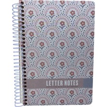 Elit Letter Notes Çiçek Desenli Spiralli Sert Kapak Defter