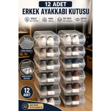Funny Life 12'li Şeffaf Ayakkabı Kutusu Kilitli Istiflenebilir Hava Kanallı Ayakkabı Saklama Kutusu