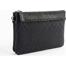 Luvi Zenıx Siyah Desenli Kadın Clutch Çanta