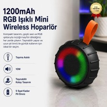 Hızlı Store Bluetooth Hoparlör 1200 mAh RGB Işıklı 10W Mini Wireless Taşıma Askılı Taşınabilir Speaker