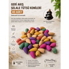 WoodBay Geri Akışlı Şelale Tütsü Konileri 40'lı Renkli Backflow Tütsü Konisi Dekoratif Aromatik Tütsü