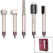 Mayf Rose Gold Air Brush 5in1=bukle-Hacimle-Düzleştir-2-Fırça Saç Kurutma - Şekil Makinesi 1300W3-KDM.HIZ - Derece SHD-1729 (5332)