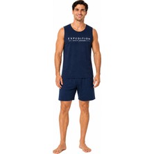 Özkan Underwear Özkan 1000-15-16-17 Erkek %100 Pamuklu Süprem Sıfır Kol Cepli Şortlu Pijama Takımı
