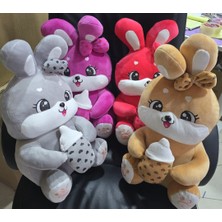 Ases Store Süt Şişeli(Biberonlu) Peluş Tavşan Oyuncak - 30CM