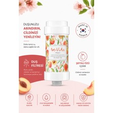 Peach C Vitaminli Aromatik Duş Filtresi - Saç Dökülme Karşıtı, Cilt Besleyici Klor ve Kireç Arıtıcı Duş Filtresi (150GR)