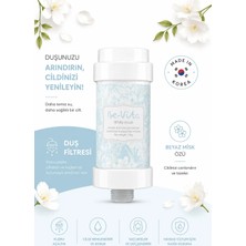 White Musk C Vitaminli Aromatik Duş Filtresi - Saç Dökülme Karşıtı, Cilt Besleyici Klor ve Kireç Arıtıcı Duş Filtresi (150GR)