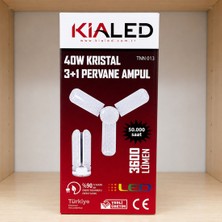 Kialed 40W Krıstal 3+1 Pervane Ampul 3600 Lümen E27 IP20