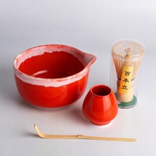 Toganoo Tea Premium Matcha Hazırlama Seti 4 Parça | Stoneware Kase, Çırpıcı, Stand ve Kaşık - Tam Takım