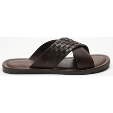  Leather Erkek Terlik M7525 The Sandals Factory  Brown (Marrone)