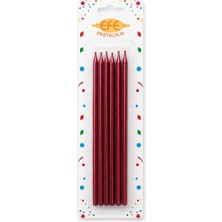 Efe Pastacılık Kırmızı Metalik Uzun Pasta Mumu 20 cm