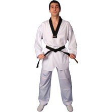 Haşado Wt Onaylı Profesyonel Siyah Yaka Ultra Fighter Kumaş Taekwondo Elbise