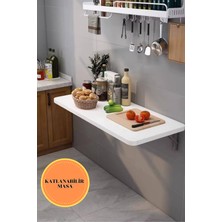 Katlanır Duvara Monte Masa 60X90 cm Açılır Kapanır Balkon Masası Mutfak Masası Çalışma Masası Yer Tasarruflu