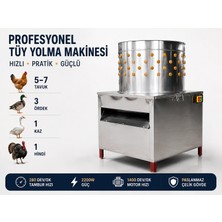 Epilons Profesyonel - Kanatlı Tüy Yolma Makinesi 2200W | Tavuk, Ördek ve Kaz Için - 2200W Paslanmaz