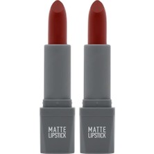 Yoğun Renk Veren Uzun Süre Kalıcı Nemlendirici Kadifemsi Mat Ruj - Lipstick 411 Spicy Terracot (2 Paketi)