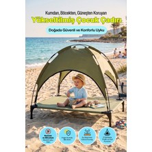Reyo Yükseltilmiş Çocuk Çadırı Uv Korumalı Gölgelikli Kamp, Bahçe & Plaj Tipi Taşınabilir Çadır Yatak Yeşil