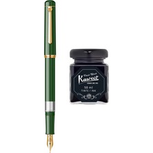 Wiz Design - Scrikss Pistonlu Nefti Dolma Kalem + Kaweco 50 ml Siyah Şişe Mürekkep