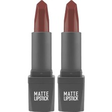 Yoğun Renk Veren Uzun Süre Kalıcı Nemlendirici Kadifemsi Mat Ruj - Lipstick 410 Rose (2 Paketi)